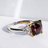 Rhodolite Garnet & Heart Shaped Diamond Ring - Dracakis Jewellers
